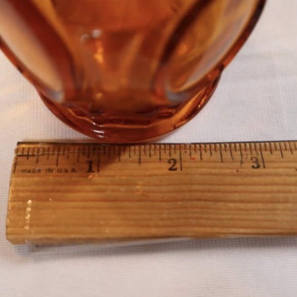 Vintage 1970's MCM Wheaton Glass Amber Bullseye 9" Vase - Picture 6 of 6